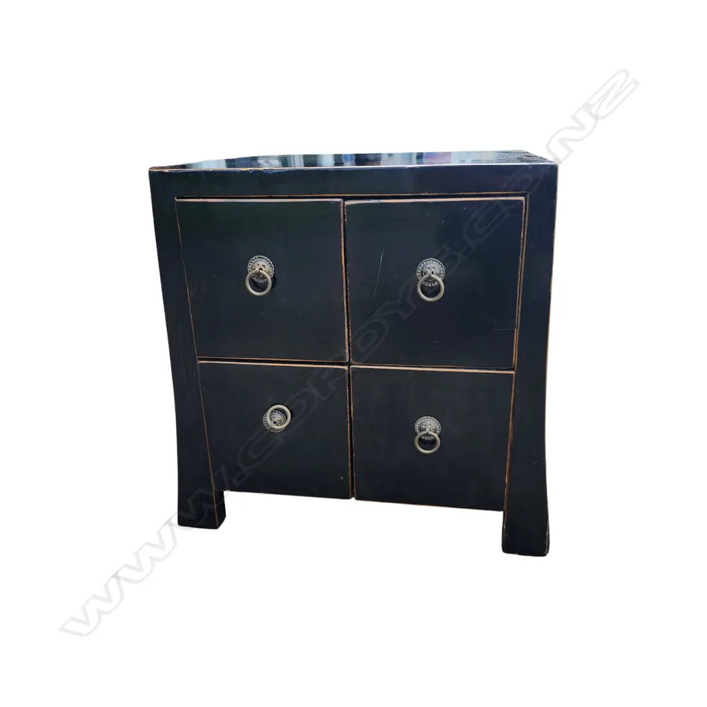 ORIENTAL BLACK LACQUER 4 DRAWER CABINET 460x400x500mm Image 1++