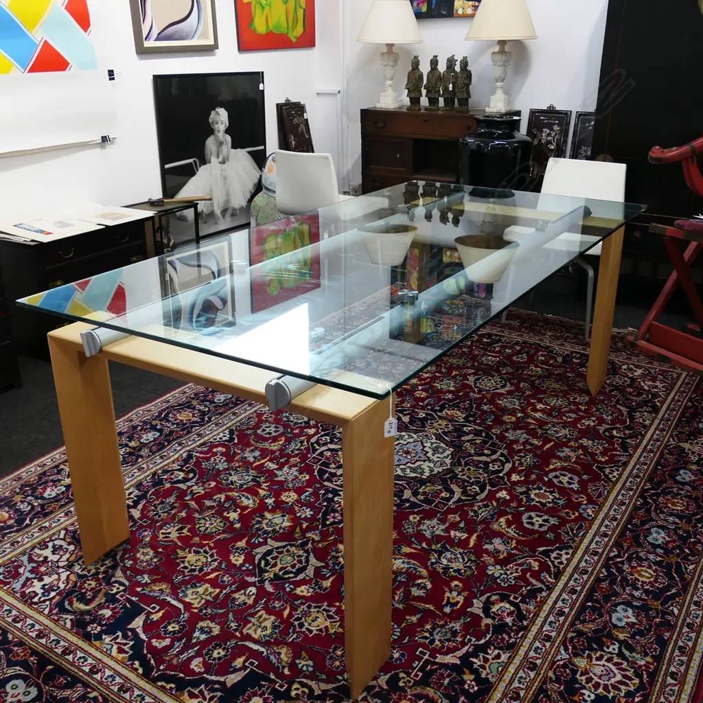 MODERN GLASS TOP DINING TABLE - 2000 x 1000 Image 1++