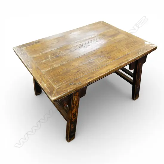 RUSTIC ORIENTAL PLANK TOP TABLE 985x725x600mm