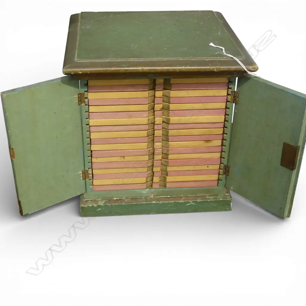 BESPOKE COIN COLLECTORS CABINET with collection asst. coins 245x225x245mm Image 1++