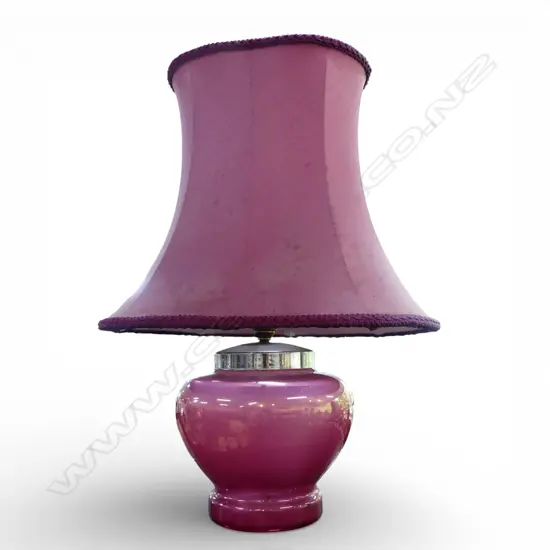 PINK TABLE LAMP, GLASS BASE H.515mm
