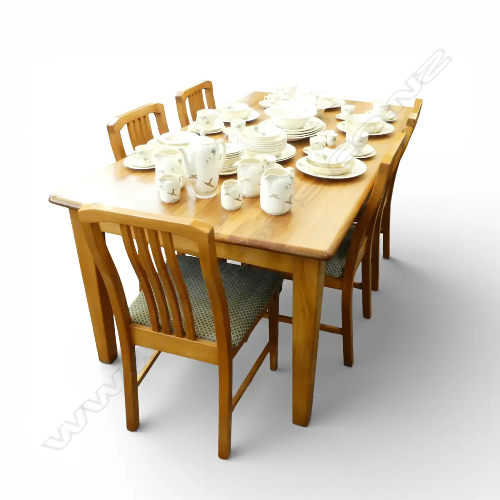 TERRY NEALE RIMU TABLE & 6 CHAIRS 1800x1000x750mm Image 1++