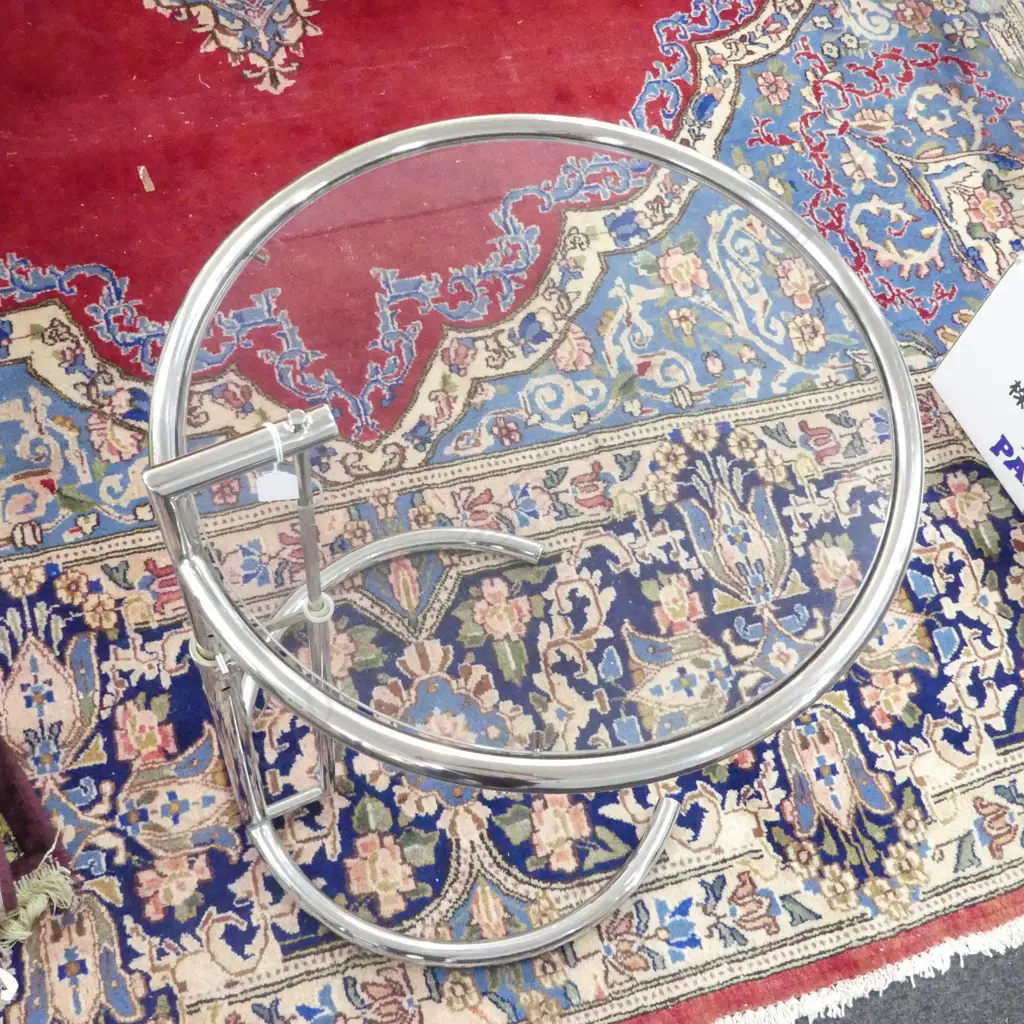 EILEEN GRAY 1027 STYLE ADJUSTABLE SIDE TABLE H.780mm, 510mm dia Image 1++