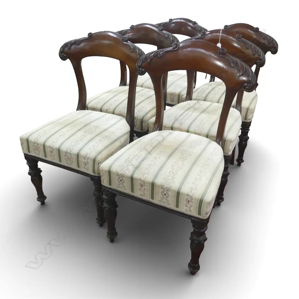 6 19thC MAHOGANY BLADE BACK DINING CHAIRS Image 1++