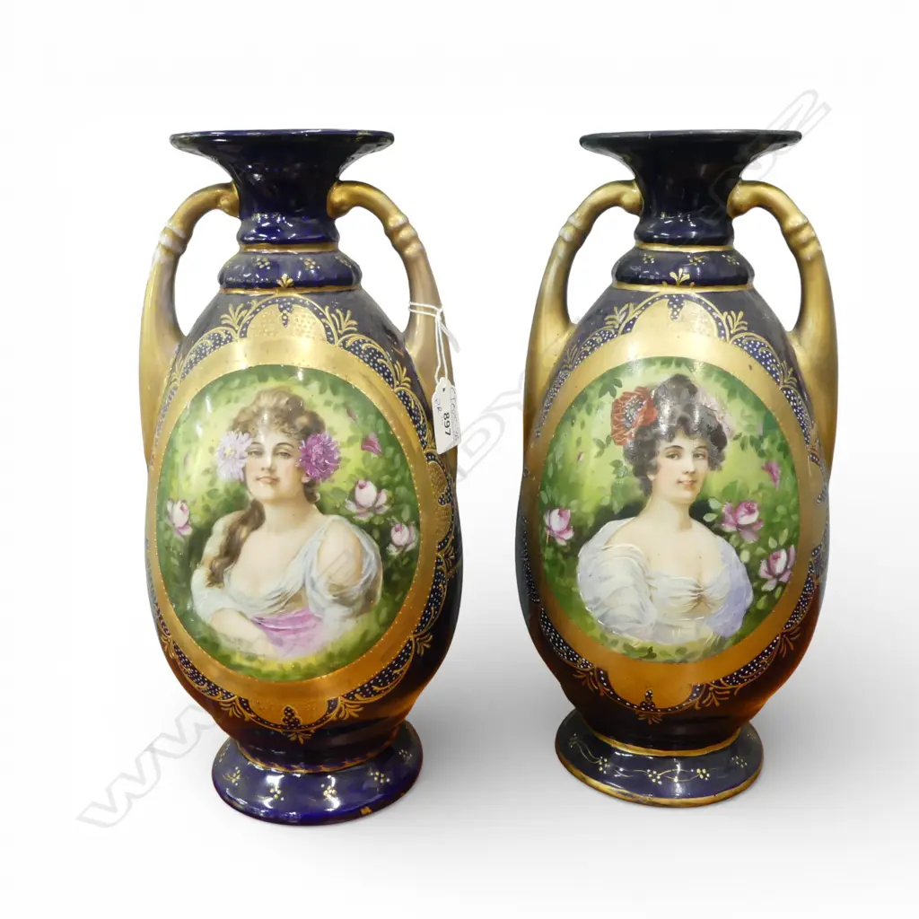 PR AUSTRIAN MANTEL VASES H.345mm Image 1++