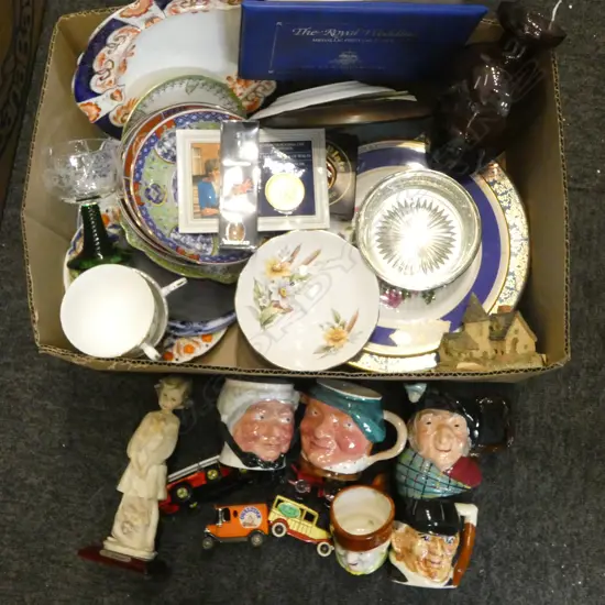 ASST. CHINA; CABINET PLATES, CHARACTER JUGS ETC 1981 ROYAL WEDDING STG SILVER MEDAL