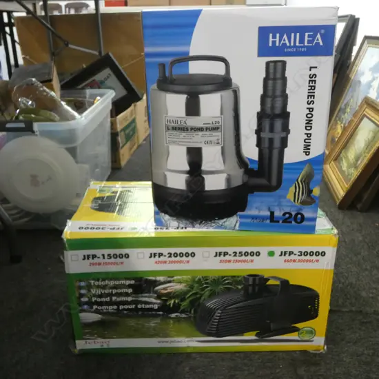 2 POND WATER PUMPS, BOXED