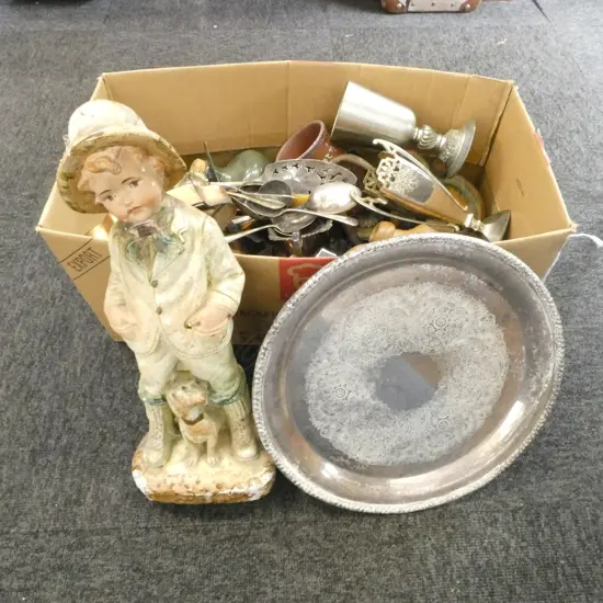 PLASTER BOY (NECK REPAIRED) H.370mm, EP CUTLERY ETC