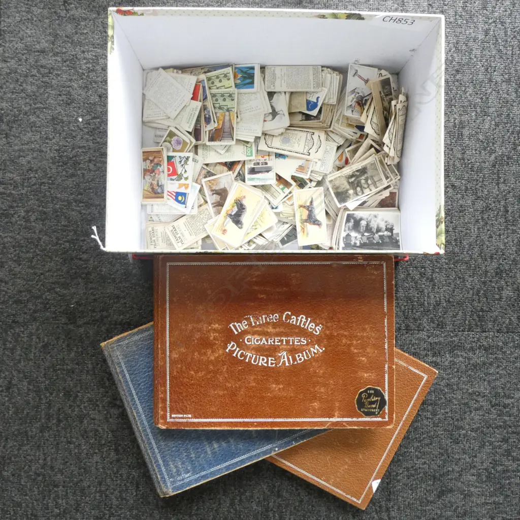 3 CIGARETTE CARD ALBUMS, 200+ LOOSE CARDS Image 1++