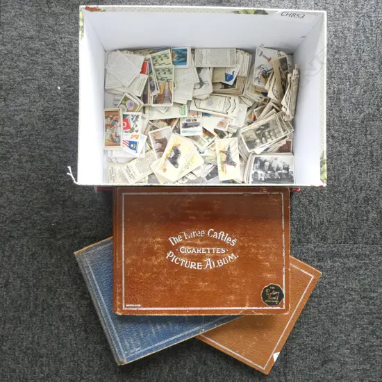 3 CIGARETTE CARD ALBUMS, 200+ LOOSE CARDS