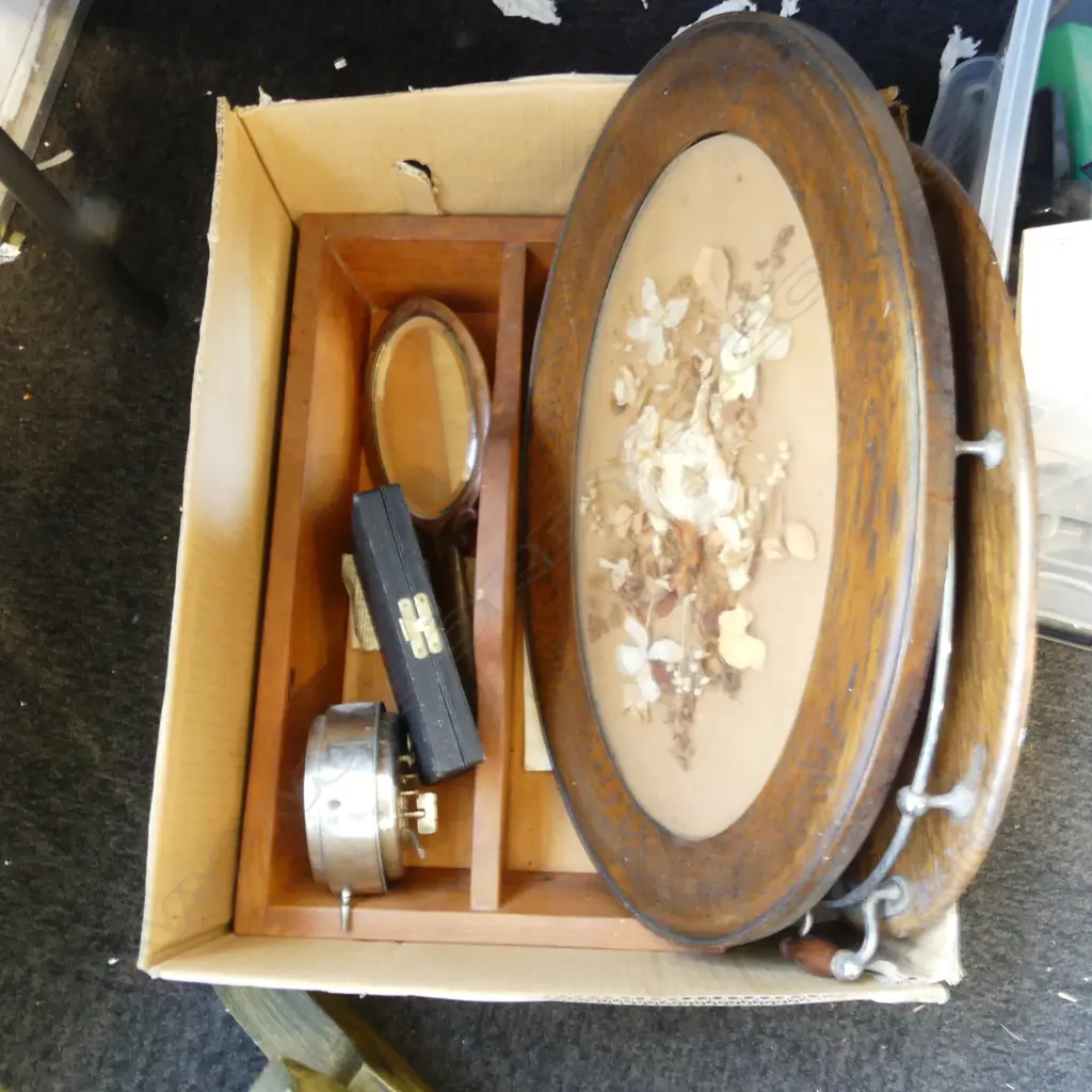 TOOL TRAY, BUTLERS TRAY, CLOCK, DRIED FLOWER DISPLAY, etc Image 1++
