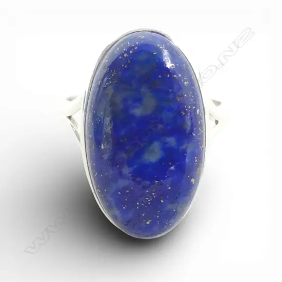 SILVER & LAPIS LAZULI RING SIZE Q