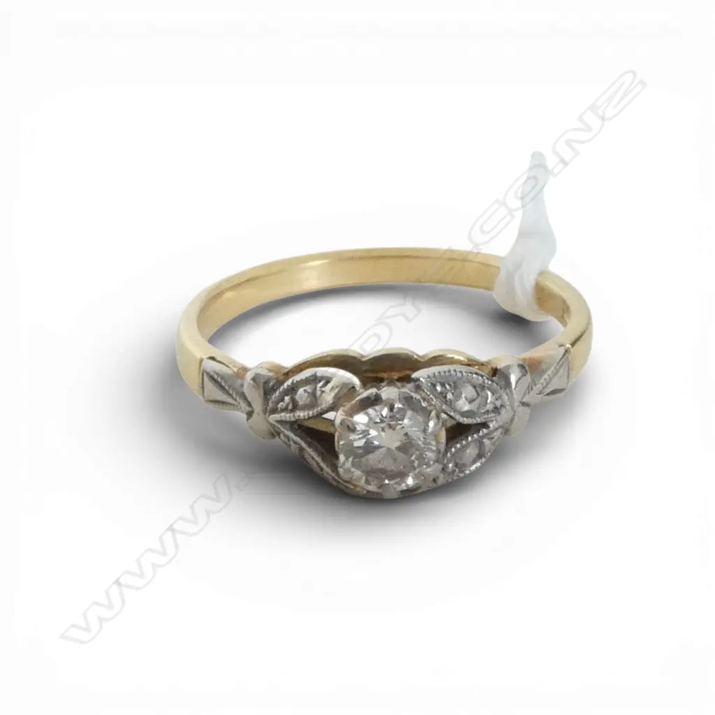 18CT SOL. DIAMOND (3.7mm round Diamond) RING, 2.6gms size O Image 1++