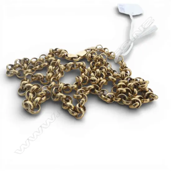 9ct YELLOW GOLD BELCHER LINK NECK CHAIN. L.600mm 23gms