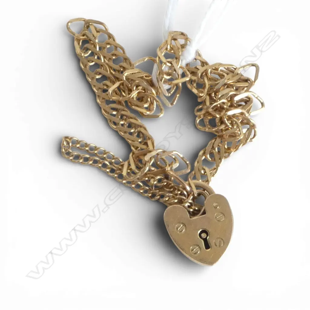9CT BRACELET w. LOCKET CLASP 4gms Image 1++