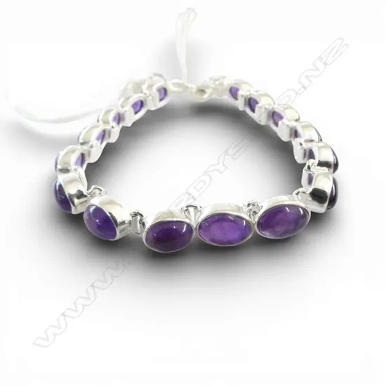 SILVER AMETHYST SET BRACELET