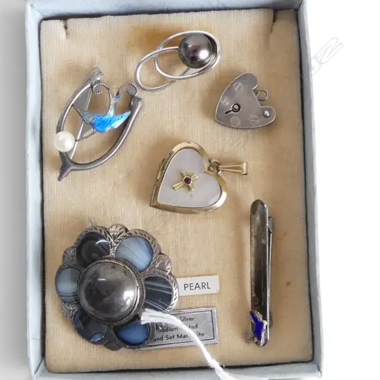 COLLECTION SILVER & PLATED BROOCHES & PENDANTS