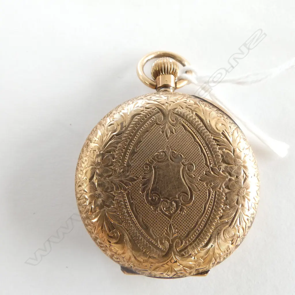 14CT YG POCKET WATCH, BASE METAL DUST COVER 56gms + VALUATION Image 1++