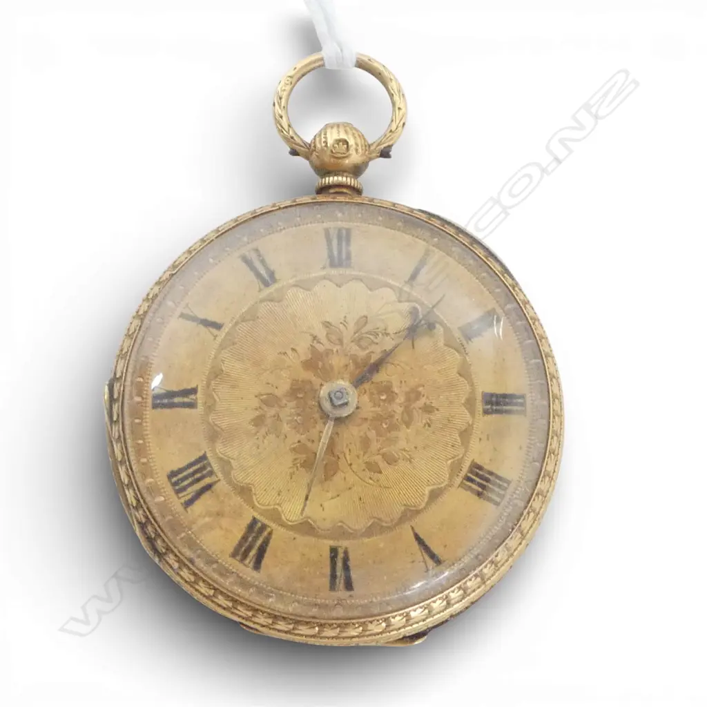 VICTORIAN Collings & Wallis 18ct YELLOW GOLD open face POCKET WATCH fusee movement 48.7gms Image 1++