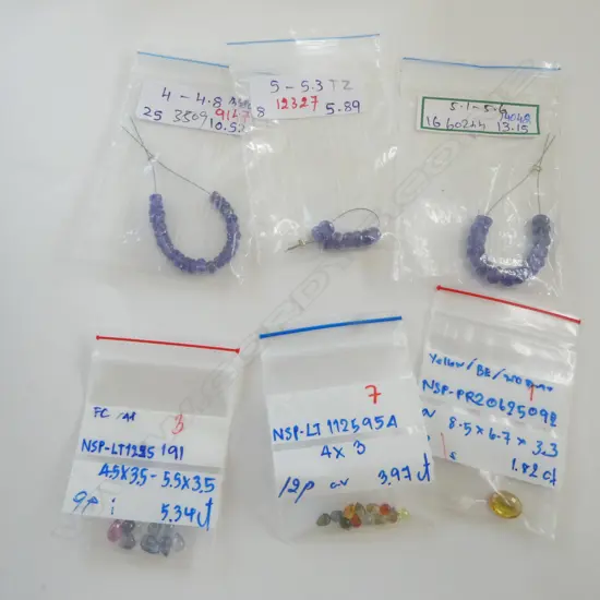 MIXED LOOSE GEMS INCLDS; TANZANITE BEADS, MULTI COLOUR BRIOLETTE SAPPHIRES CUT STONES ETC