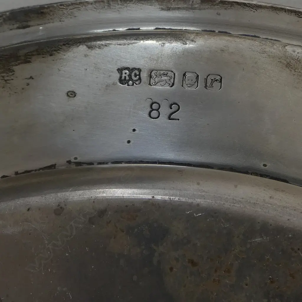 STG SILVER PLATE 'ERII 1947-1972' LONDON 1972 230mm dia 384gms  Image 1++