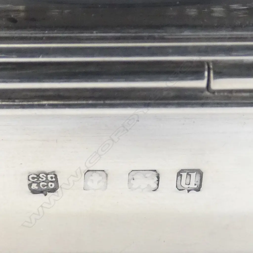 STG SILVER DEMI-LUNE JEWELLERY BOX fitted interior 124gms TW Image 1++