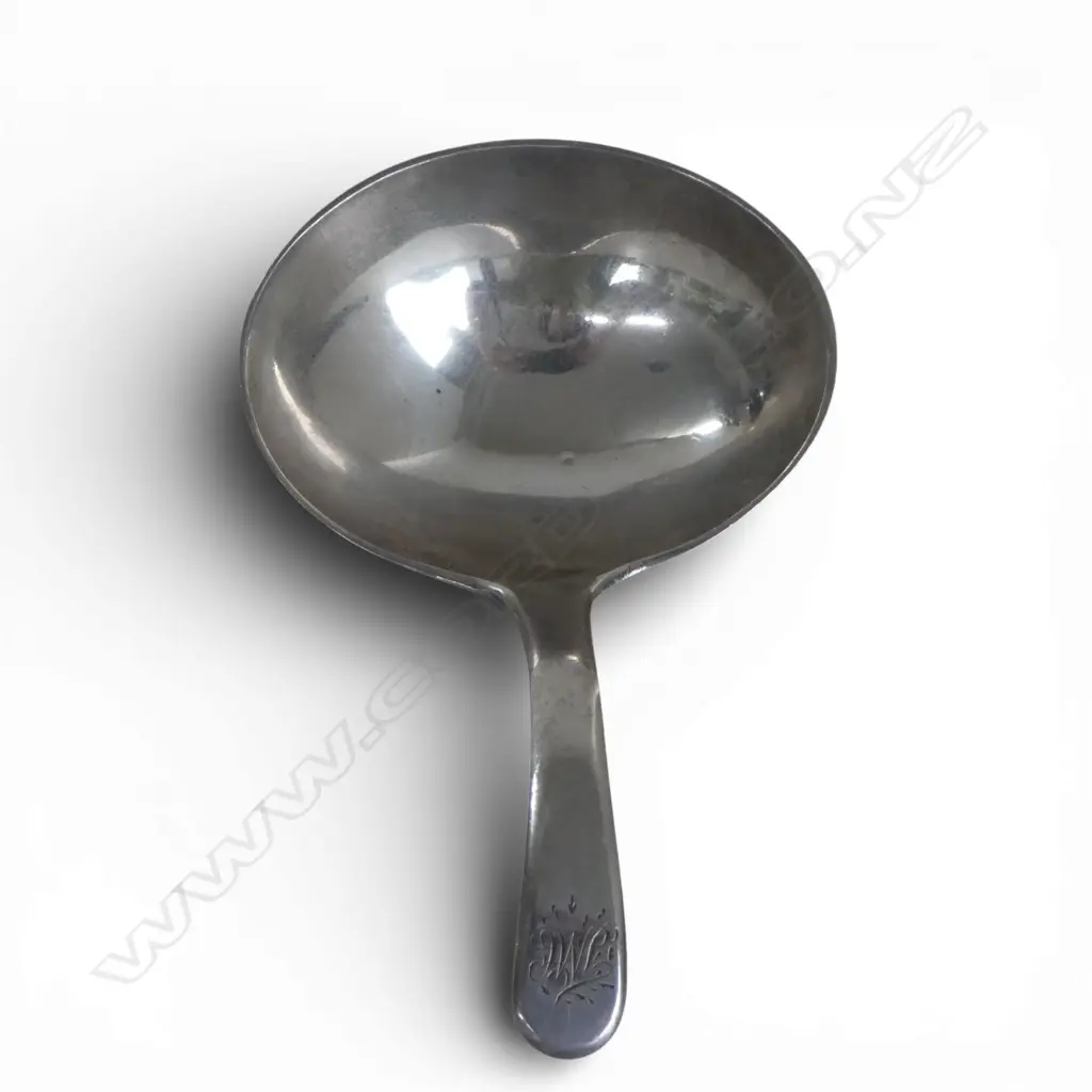 GEORGIAN STG SILVER TEA CADDY SPOON, THOMAS WALLIS II, LONDON 1794, 10.24gms Image 1++