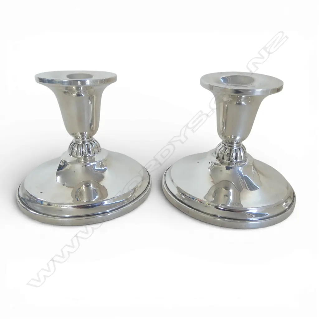 PR AMERICAN STG SILVER CANDLESTICKS weighted H.95mm Image 1++