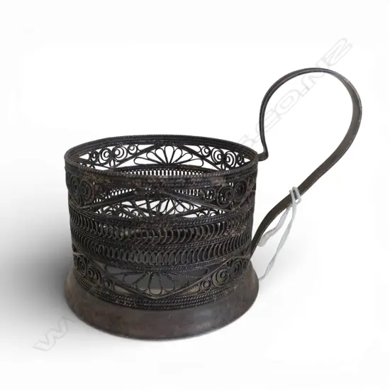 OLD RUSSIAN CUP HOLDER 88gms TESTING 50% SILVER