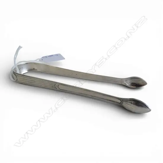 PR GEORGIAN STG SILVER SUGAR TONGS, PETER & ANN BATEMAN, LONDON 1796, 29.48gms