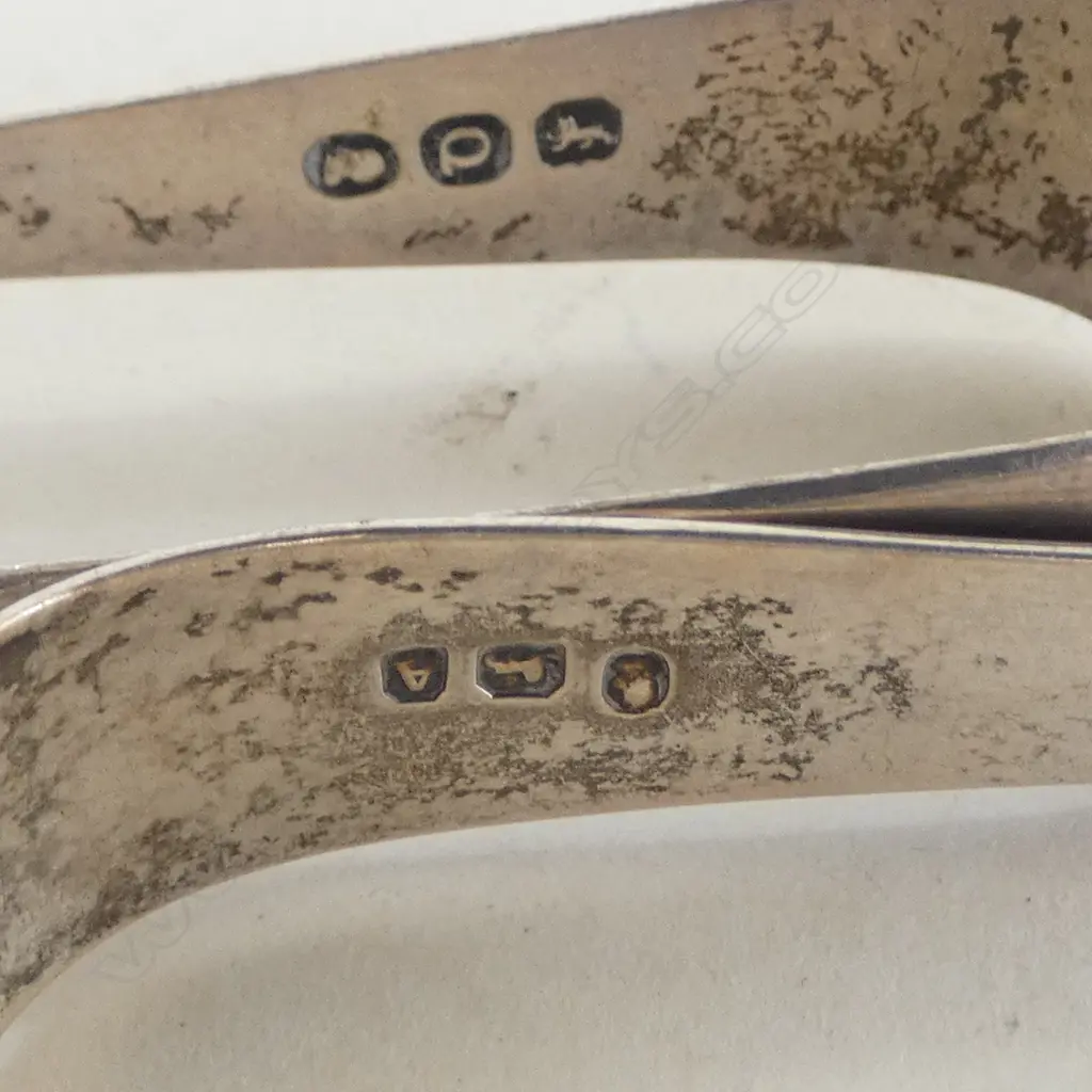 2 PR'S GEORGIAN SILVER SUGAR TONGS 54gms Image 1++