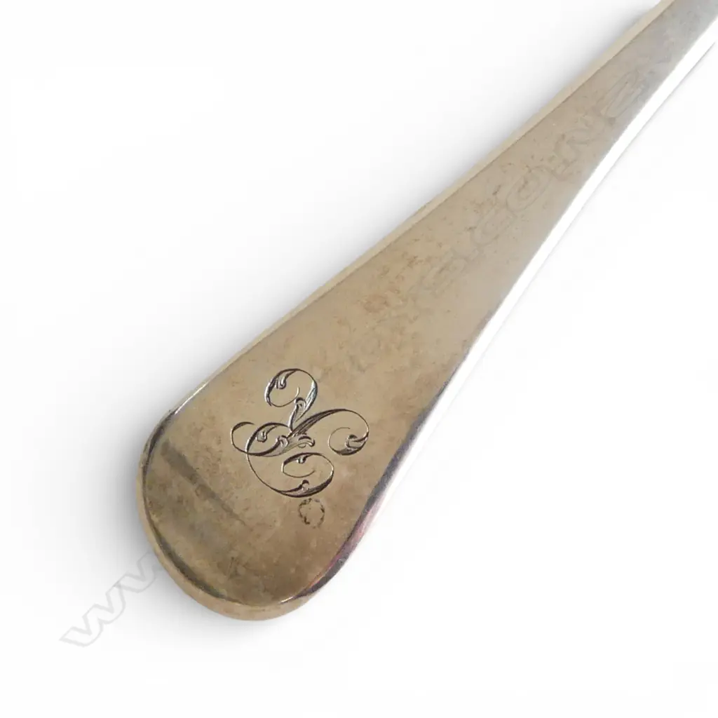 GEORGE III SILVER RUNCIBLE LARGE SPOON London 1810 by 	William Eley I, William Fearn & William Chawner. L285mm. 122gms Image 1++