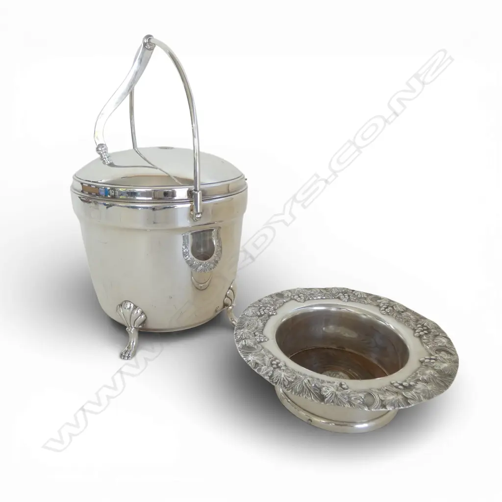 SILVER PLATED 'CRESCENT' ICE BUCKET H.290mm + COASTER Image 1++