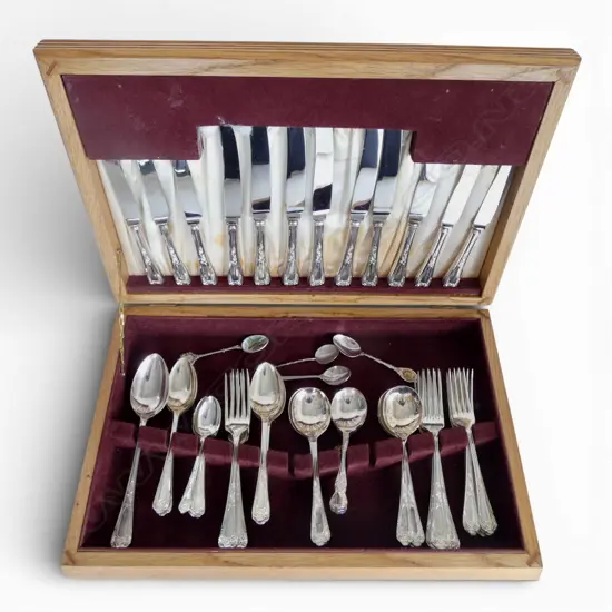 CANTEEN OF ASST. SILVER PLATED CUTLERY mostly camille pattern