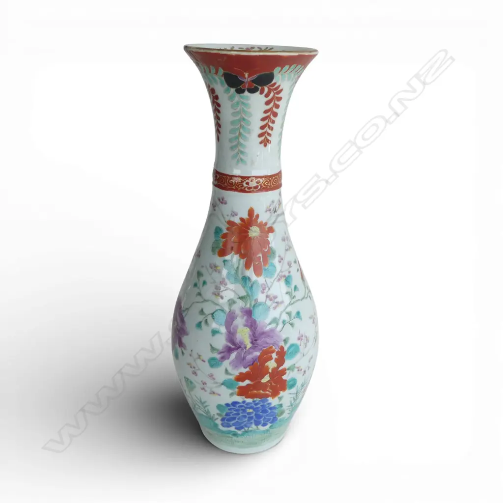 VINTAGE JAPANESE VASE repair & hairline crack H.365mm Image 1++