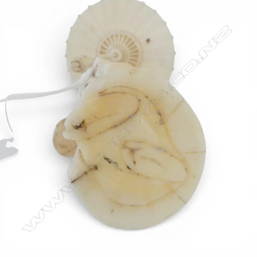 JAPANESE IVORY FIGURE; WOMAN IN KIMONO w. PARASOL H.145mm Image 1++