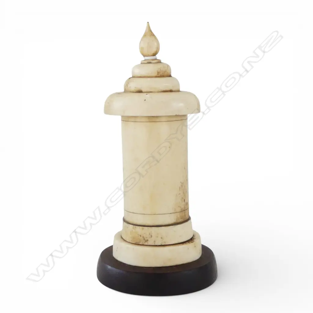 JAPANESE CARVED BONE TEMPLE H.160mm faults Image 1++