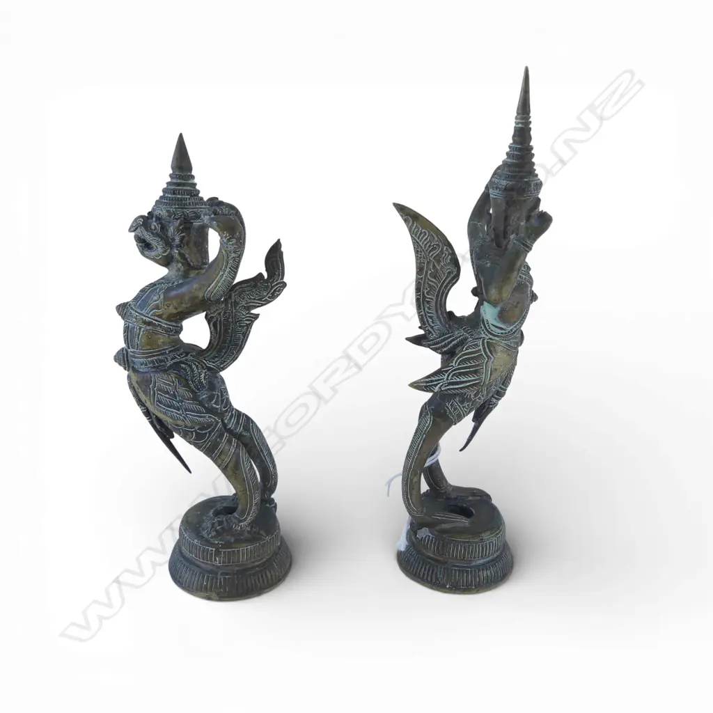 PR OLD THAI BRONZE or BRASS DANCER SCULPTURES H.150mm Image 1++