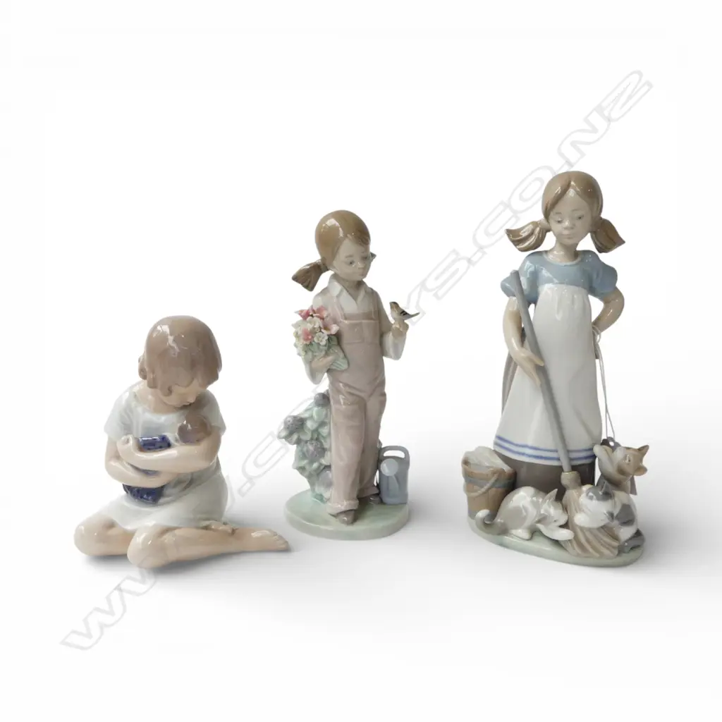 2 LLADRO FIGURES H.220mm + ROYAL COPENHAGEN FIGURE faults Image 1++