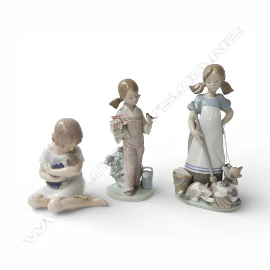 2 LLADRO FIGURES H.220mm + ROYAL COPENHAGEN FIGURE faults