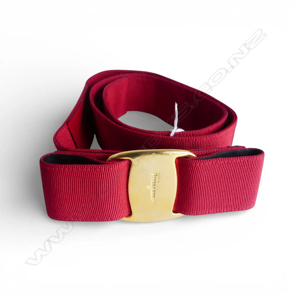 FERRAGAMO RED FABRIC BELT - MADE IN ITALY L.780-750mm WAIST Image 1++