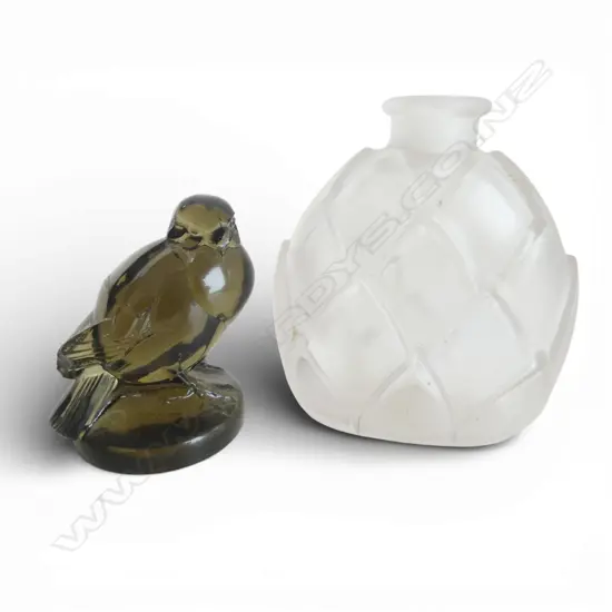 LALIQUE FRANCE CRYSTAL BIRD + LALIQUE SCENT BOTTLE no stopper H.70mm