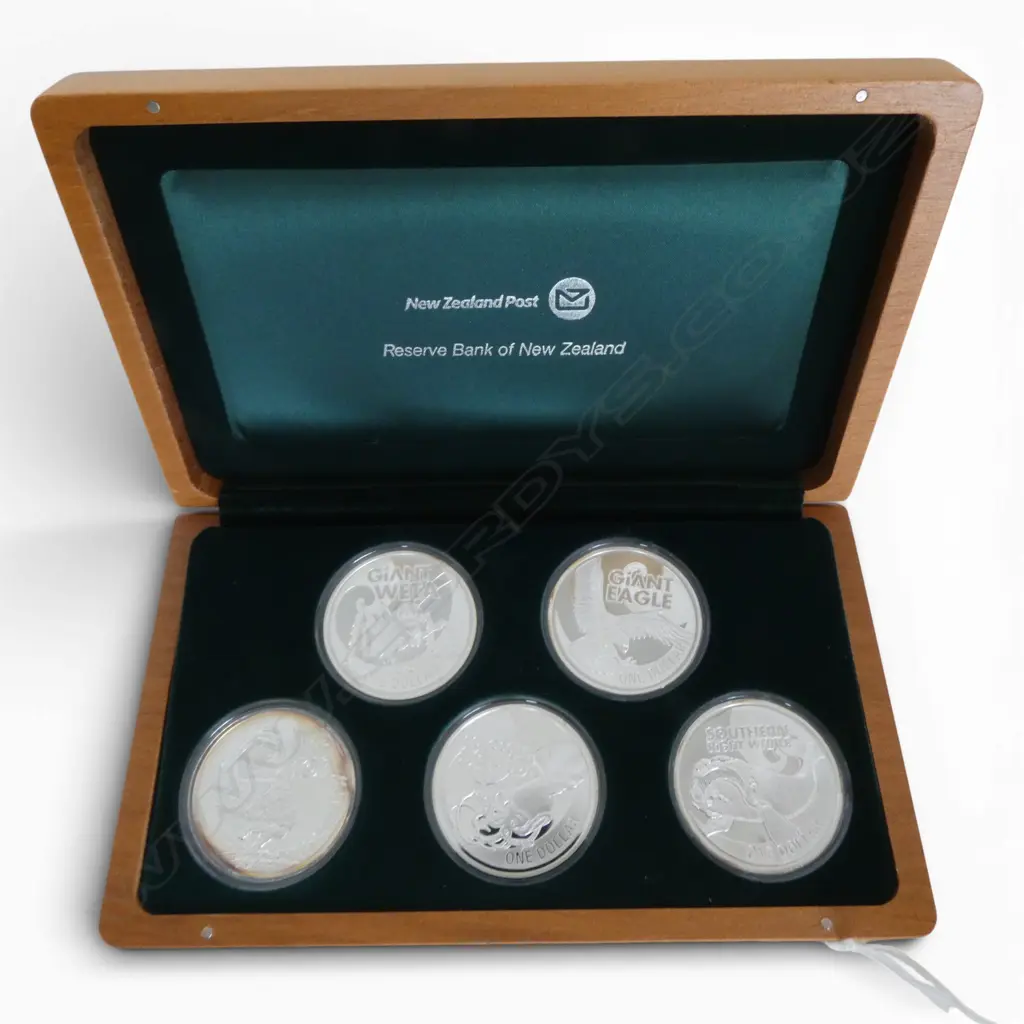 2009 GIANTS OF NEW ZEALAND 5 oz .999 SILVER COIN PROOF SET Ed. 287/1500 (5oz TOTAL WEIGHT) Image 1++