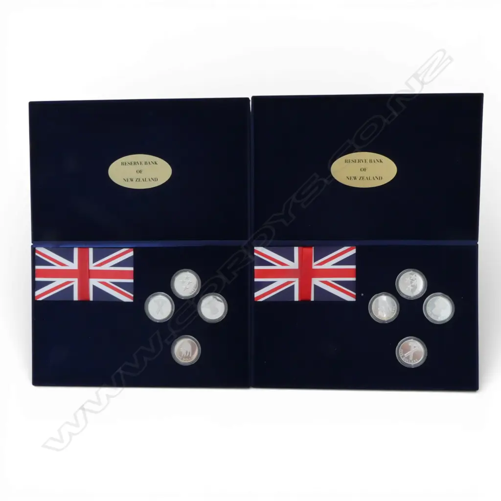 2 SETS OF PRIDE OF NEW ZEALAND 4x $5 .999 SILVER PROOF COINS Image 1++
