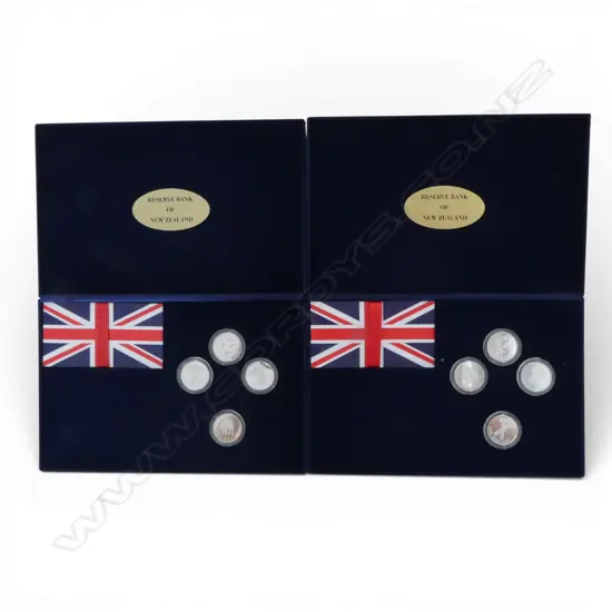 2 SETS OF PRIDE OF NEW ZEALAND 4x $5 .999 SILVER PROOF COINS