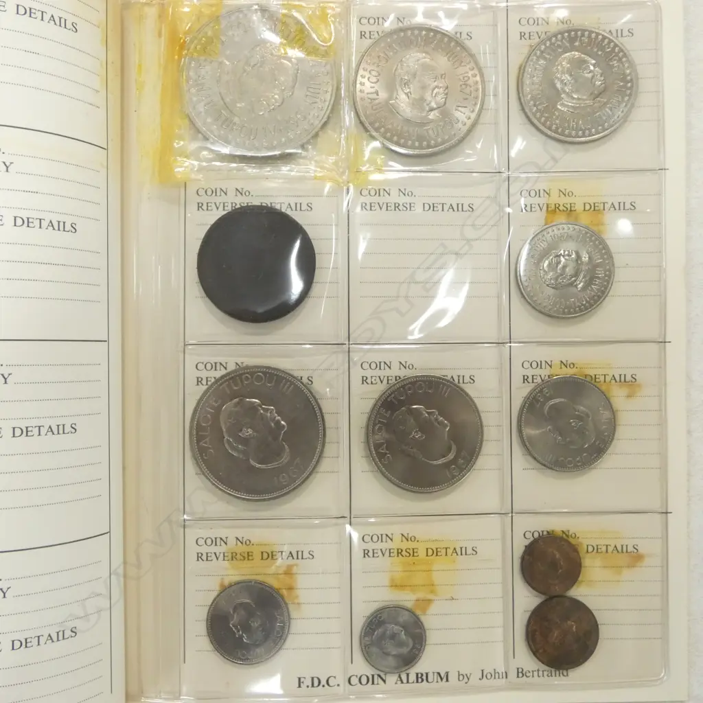 2 COIN ALBUMS; FIJI, N.Z., SOUTH AFRICA, NETHERLANDS, etc Image 1++