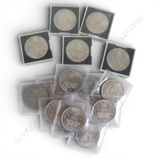 15 1953 NEW ZEALAND COMEMORATIVE ROYAL VISIT CROWN COINS