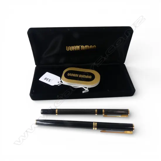 2 WATERMAN PENS; BALL POINT& FOUNTAIN w. 18CT NIB, BOXED