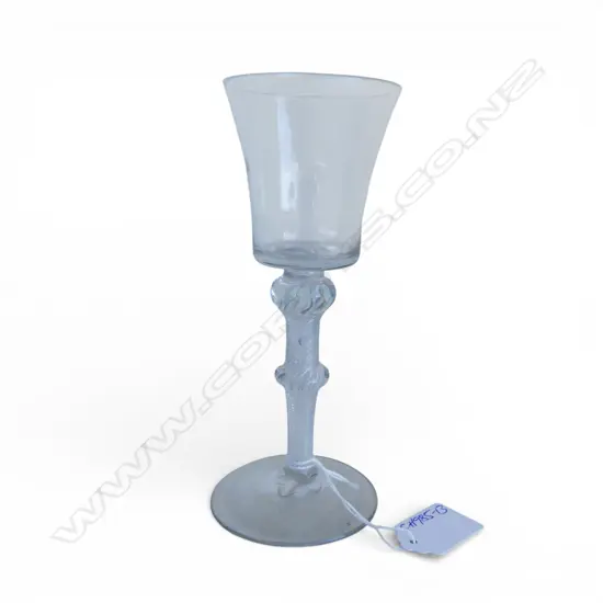 ANTIQUE clear AIRTWIST STEM DRINKING GLASS H.170mm