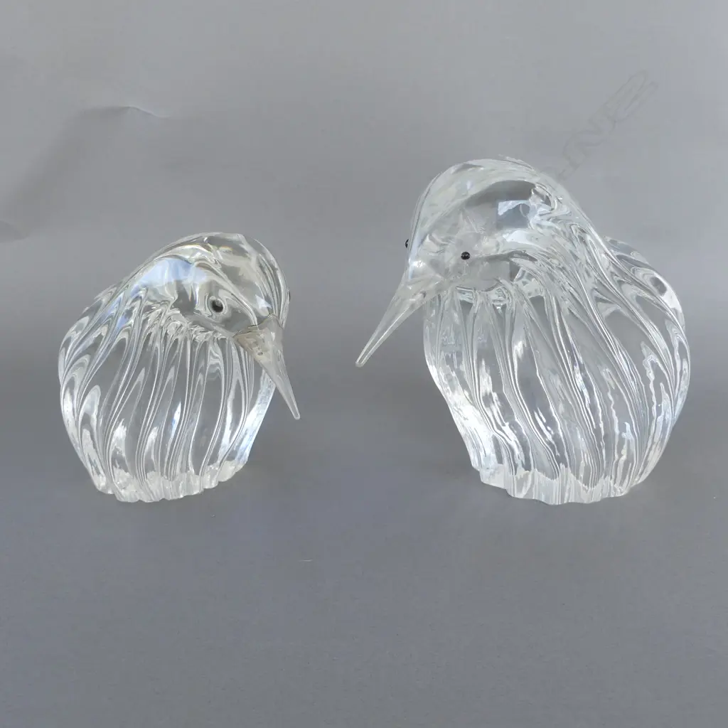 Pair graduated Elio Raffaeli (born 1936) Murano glass graduating large kiwi sculptures H.155mm Image 1++